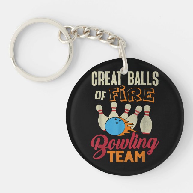 Underbar Bollar Fire Bowling Team Shirt Funny Vint (Framsidan)
