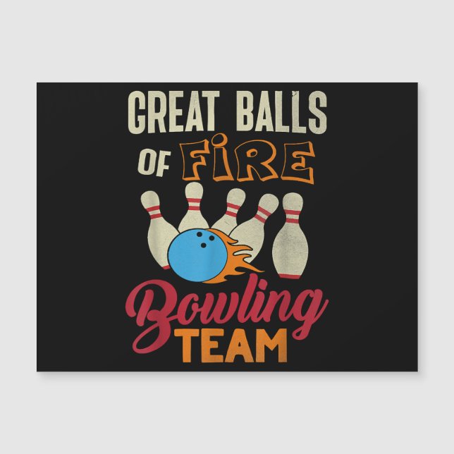 Underbar Bollar Fire Bowling Team Shirt Funny Vint (Framsida)