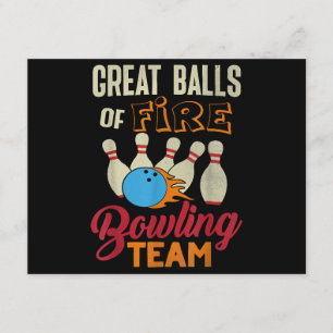 Underbar Bollar Fire Bowling Team Shirt Funny Vint Tilläggskort