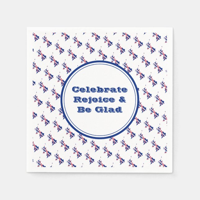 UNDERBAR BRITAIN UK Personlig Celebrate Rejoice Pappersservett (Framsidan)