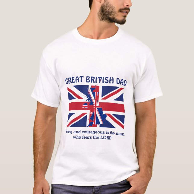 UNDERBAR BRITISH PAPPA Stark djärv Personlig T Shirt (Framsida)