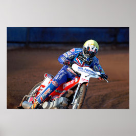 Underbar British Speedway Motorcle Action Poster