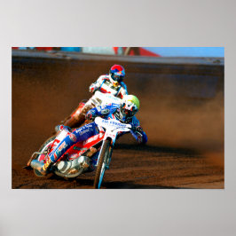 Underbar British Speedway Motorcle Action Poster