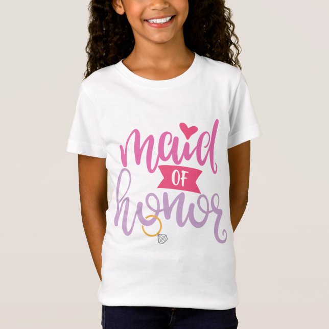 Underbar Bröllop Design Maid of honor T Shirt (Framsida)