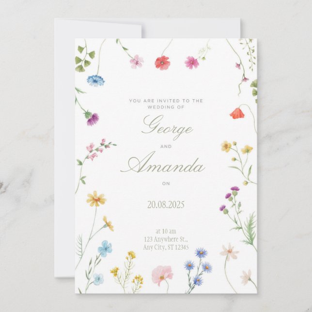 underbar bröllopsinbjudan 2025 inbjudningar (Framsida)