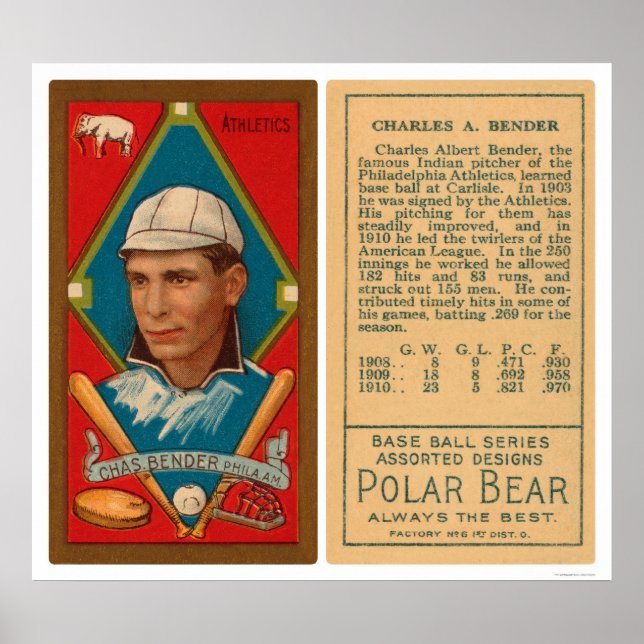 Underbar chef Bender Athletics Baseball 1911 Poster (Framsidan)