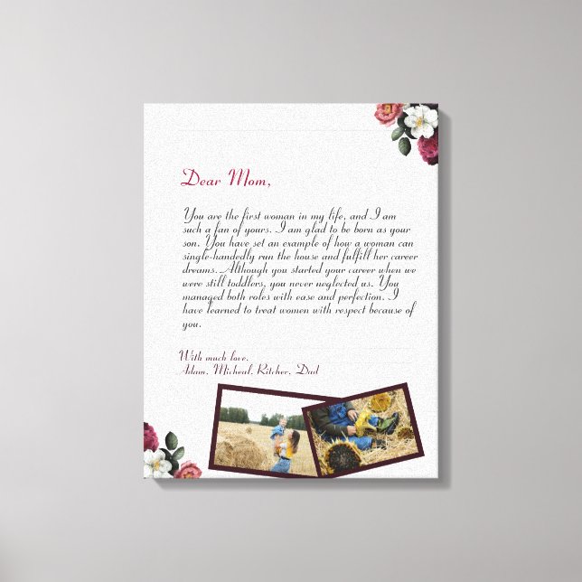 underbar chic Personlig Kärlek Brev Handskriftlig Canvastryck (Framsida)