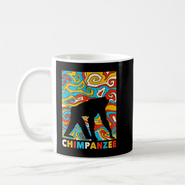 Underbar chimpanzans design - monoklösning kaffemugg (Vänster)