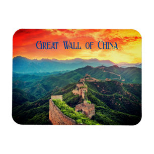 Underbar China med stiliserad solnedgång Magnet