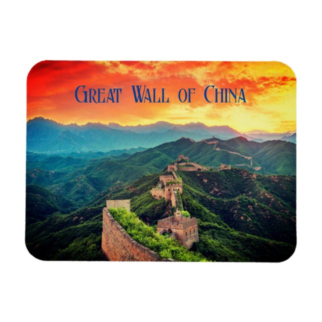 Underbar China med stiliserad solnedgång Magnet (Horisontell)