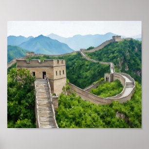 Underbar China - vattenfärgsgrafik Skriv ut Poster
