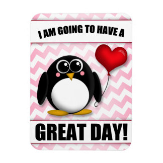 Underbar dag - Rosa av positivt tänkande Penguin M Magnet