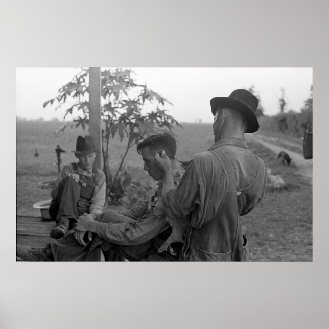 Underbar Depression Barbershop 1930-talet Poster (Framsidan)