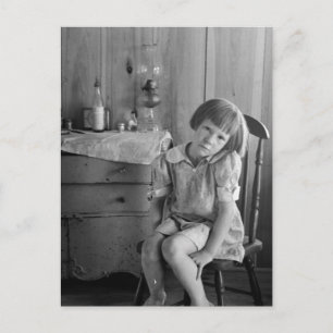 Underbar depressionsflicka 1930-talet vykort