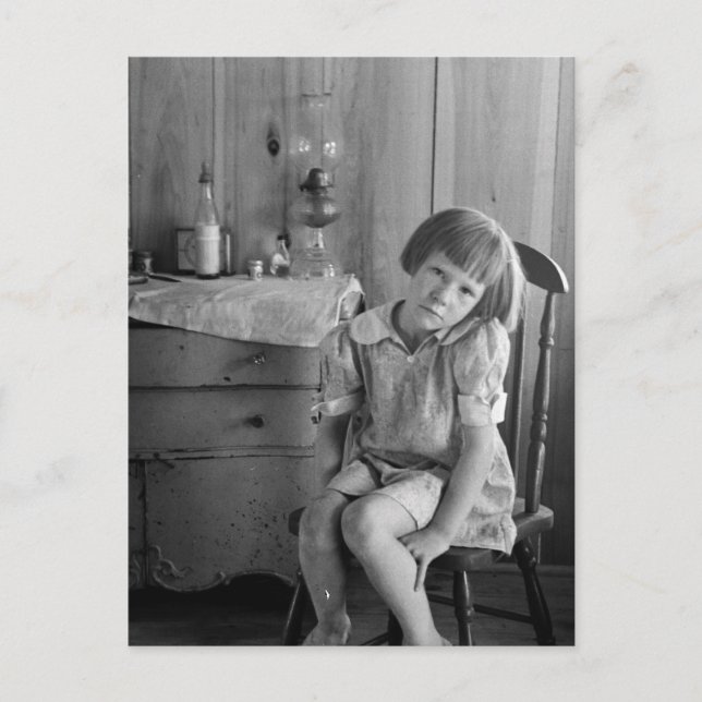 Underbar depressionsflicka 1930-talet vykort (Framsida)