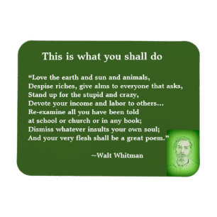 Underbar dikt av Walt Whitman #4 Magnet