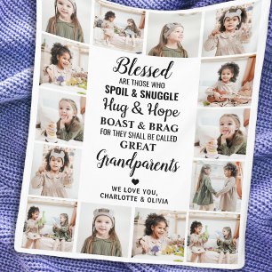 Underbar Dikt för Grandma Personlig Photo Collage Fleecefilt