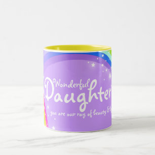 Underbar dotter regnbåge violett mugg