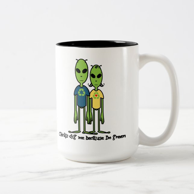 Underbar eco-vänskapsmatch gåvaidé för honom Två-Tonad mugg (Höger)