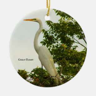 Underbar Egret Bird Photo Ornament