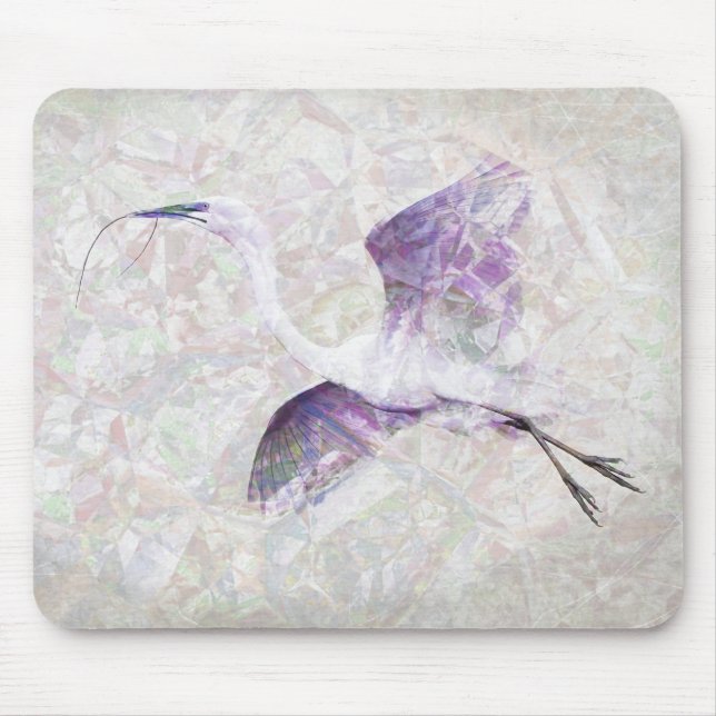 Underbar Egret Digital Art Mouse Pad Musmatta (Framsidan)