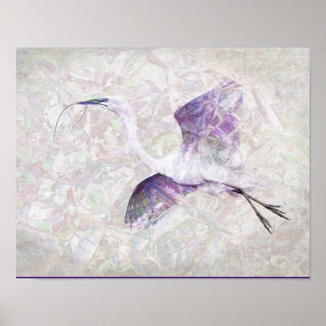 Underbar Egret Digital Art Poster (Framsidan)