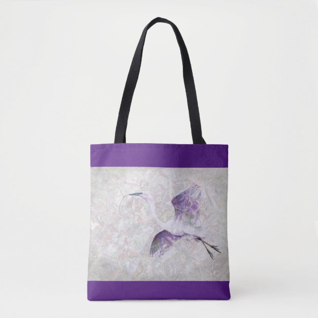 Underbar Egret Digital Art Tote Bag Tygkasse (Framsida)