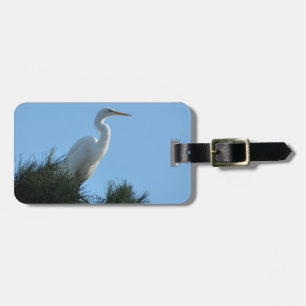 Underbar Egret i Sunny Florida Bagagebricka