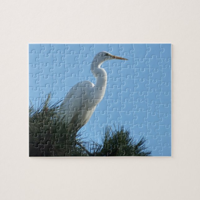 Underbar Egret i Sunny Florida Pussel (Horisontell)