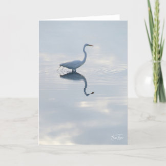 Underbar Egret notecard Tack Kort