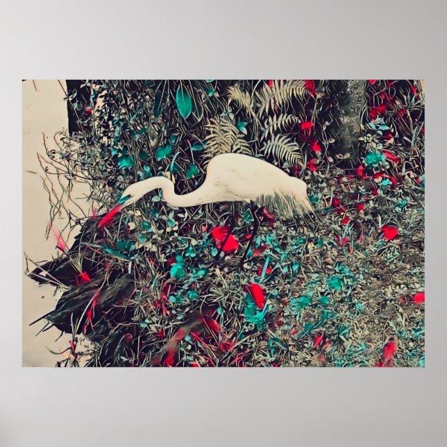 Underbar Egret Red Poster (Framsidan)