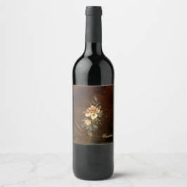 underbar elegant blomma. vinflaska etikett