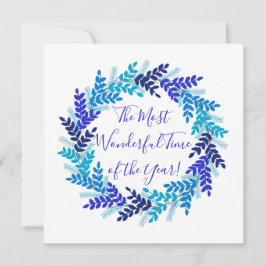 Underbar Elegant i år Blåjulkrans Julkort