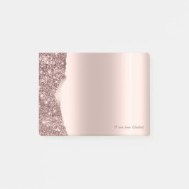 Underbar Elegant Roséguld Glitter Post-it Block