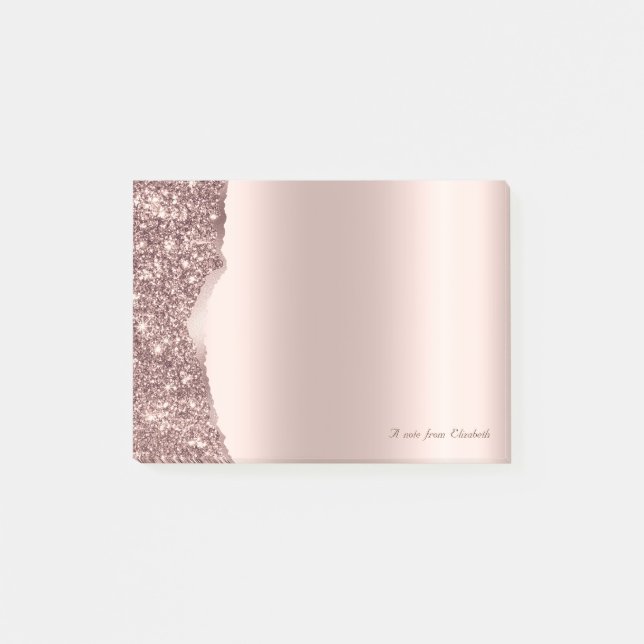 Underbar Elegant Roséguld Glitter  Post-it Block (Framsida)