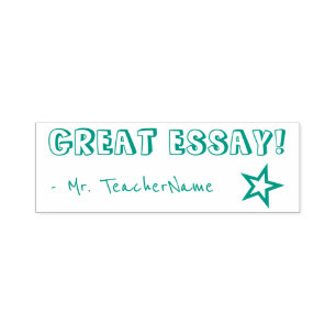 "UNDERBAR ESSAY!" + Instruktör Namn Rubber Frimärk Självfärgande Stämpel