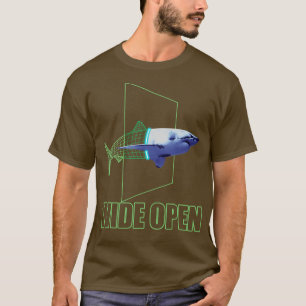 Underbar, estetisk trådram, vit haj t shirt