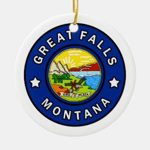 Underbar Falls Montana Julgransprydnad Keramik
