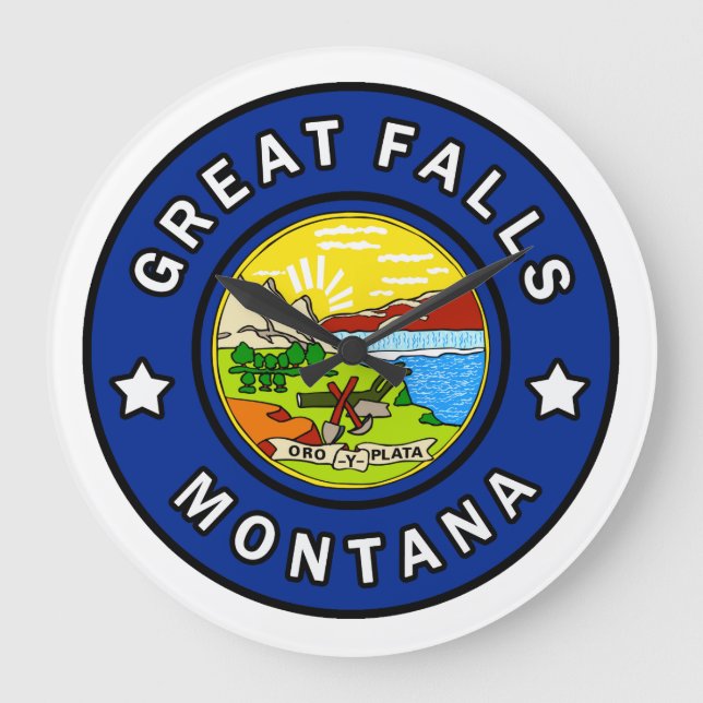 Underbar Falls Montana Stor Klocka (Framsida)