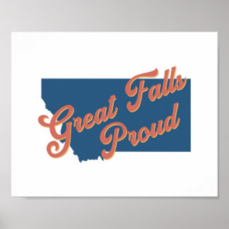 Underbar Falls Proud - Underbara Falls, Montana-ut Poster