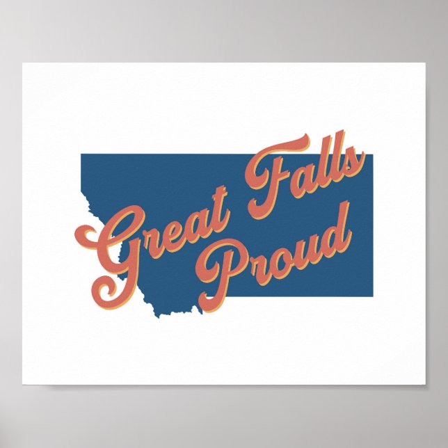 Underbar Falls Proud - Underbara Falls, Montana-ut Poster (Framsidan)