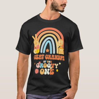 Underbar farfar av groovy ett regnbåge av födelsen t shirt