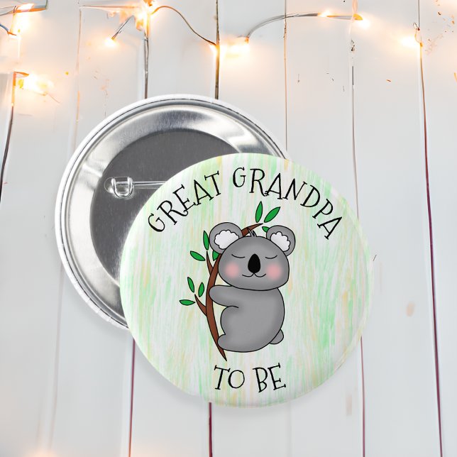 Underbar farfar som ska | Koala themed Baby Shower Knapp (Skapare uppladdad)