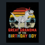 Underbar farmor Dinosaur of the Birthday Boy Poster<br><div class="desc">Underbar mormor Dinosaur of the Birthday Boy Matching Family Gift. Perfekt-gåva till pappa,  mamma,  pappa,  manar,  kvinnor,  vänner och familjemedlemmar på Thanksgiving Dag,  juldag,  Mors dag,  Fars dag,  4 juli,  1776 Oberoende dag,  veterandagen,  Halloween D,  Patrick's Day</div>