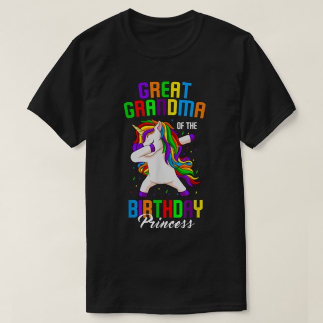 Underbar farmor i födelsedagsprinsessan Unicorn Bd T Shirt (Design framsida)