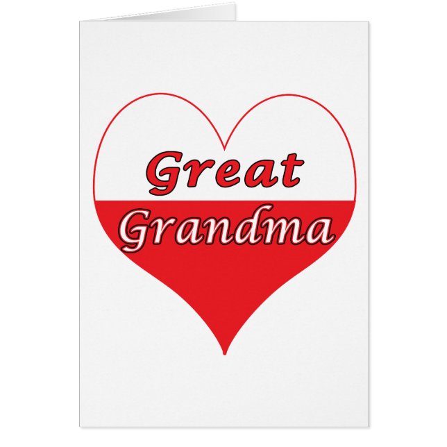 Underbar farmor polskt hjärta hälsningskort (Framsidan)