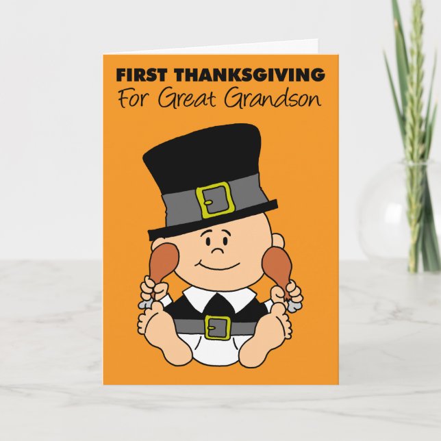 Underbar farmors första Thanksgiving Cute Little P Kort (Framsida)