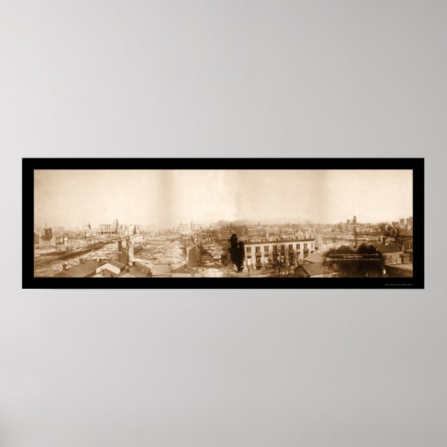 Underbar Fire Chicago Photo 1871 Poster (Framsidan)