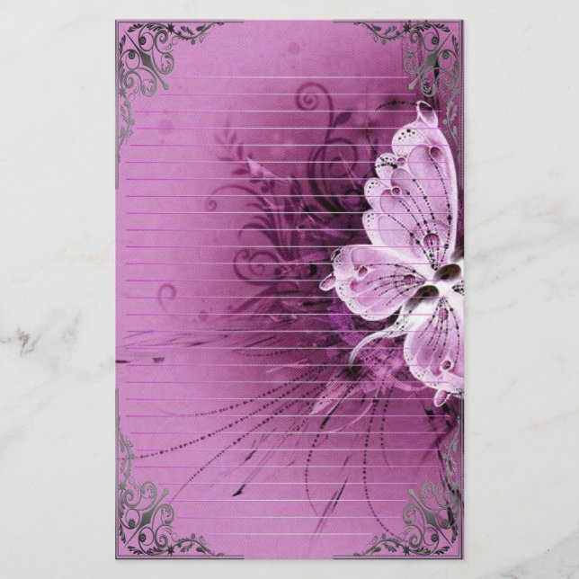 Underbar fjärilsPIXELkonst Brevpapper (Framsida)