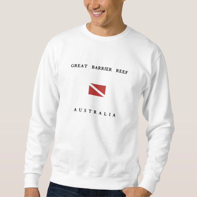 Underbar flagga för dyk för barriärrevAustralien Sweatshirt (Framsida)